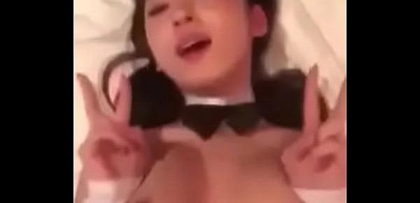  cute girl being fucked in playboy costume